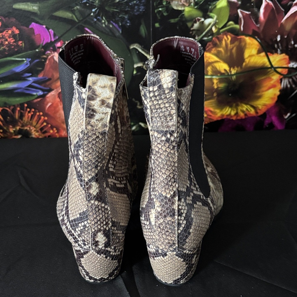 SARTO By Franco Sarto Snake Print Ankle Boots - Picture 4 of 6